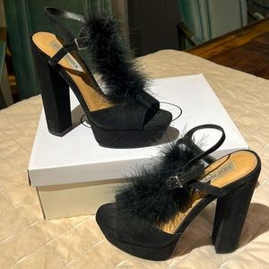 Steve Madden Fuzzy Platform Heels